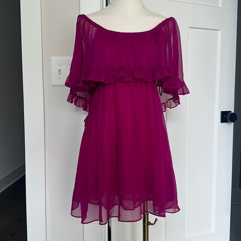 Free People Off-The-Shoulder Flowy Mini Dress | Size S